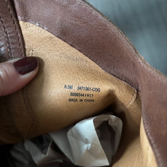 FRYE | Women's Ray Western Pull-On Seam Tall Leather Boots 6.5 Brown Cognac Soft - Picture 11 of 11